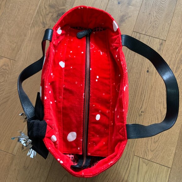 Juicy Couture Red Velvet Tote Handbag Vintage Retro 2000s Y2K Unique - Picture 7 of 16